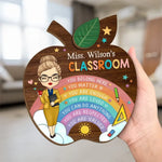 Custom Name Teacher Classroom Affirmation Gifts - Personalized Wooden Plaque