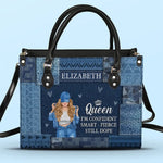 Custom Name Queen Affirmation Gifts for Women - Personalized Leather Handbag