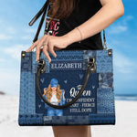 Custom Name Queen Affirmation Gifts for Women - Personalized Leather Handbag