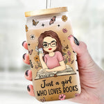 Custom Name Book Lover Gifts for Women - Personalized Glass Cup
