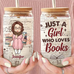 Custom Name Book Lover Gifts for Women - Personalized Glass Cup