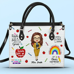 Custom Name Teacher Appreciation Gifts - Personalized Leather Handbag
