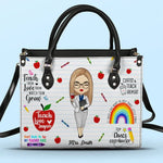 Custom Name Teacher Appreciation Gifts - Personalized Leather Handbag