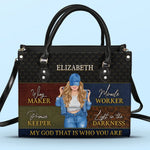 Custom Name Christian Faith Gifts for Women - Personalized Leather Handbag