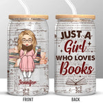 Custom Name Book Lover Gifts for Women - Personalized Glass Cup