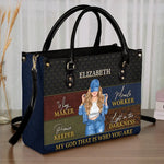 Custom Name Christian Faith Gifts for Women - Personalized Leather Handbag