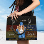 Custom Name Christian Faith Gifts for Women - Personalized Leather Handbag