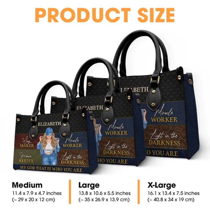 Custom Name Christian Faith Gifts for Women - Personalized Leather Handbag