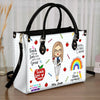 Thank You For Helping Me Shine - Teacher Personalized Custom Leather Handbag - Gift For Teacher