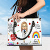 Thank You For Helping Me Shine - Teacher Personalized Custom Leather Handbag - Gift For Teacher
