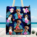 Custom Name Tropical Dog Gifts for Pet Lovers - Personalized Beach Bag