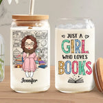 Custom Name Book Lover Gifts for Women - Personalized Glass Cup