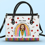 Custom Name Teacher Gifts - Personalized Leather Handbag