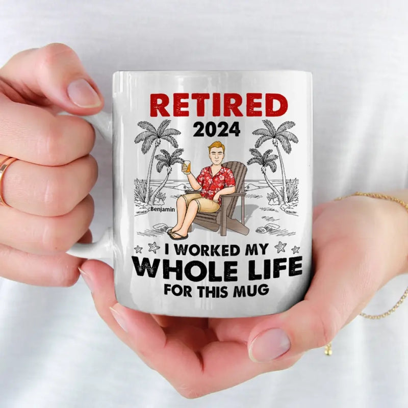 Custom Name Retirement Gifts for Men - Personalized Mugs