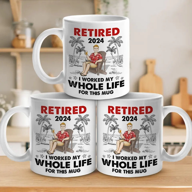 Custom Name Retirement Gifts for Men - Personalized Mugs