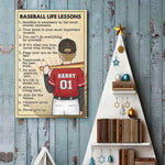 Custom Name Baseball Life Lessons Gifts for Baseball Players - Personalized Poster