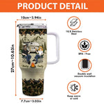 Custom Name Camping Gifts for Couples - Personalized 40 Oz Tumbler With Handle