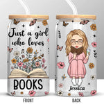 Custom Name Book Lover Gifts for Women - Personalized Glass Cup