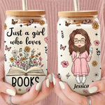 Custom Name Book Lover Gifts for Women - Personalized Glass Cup