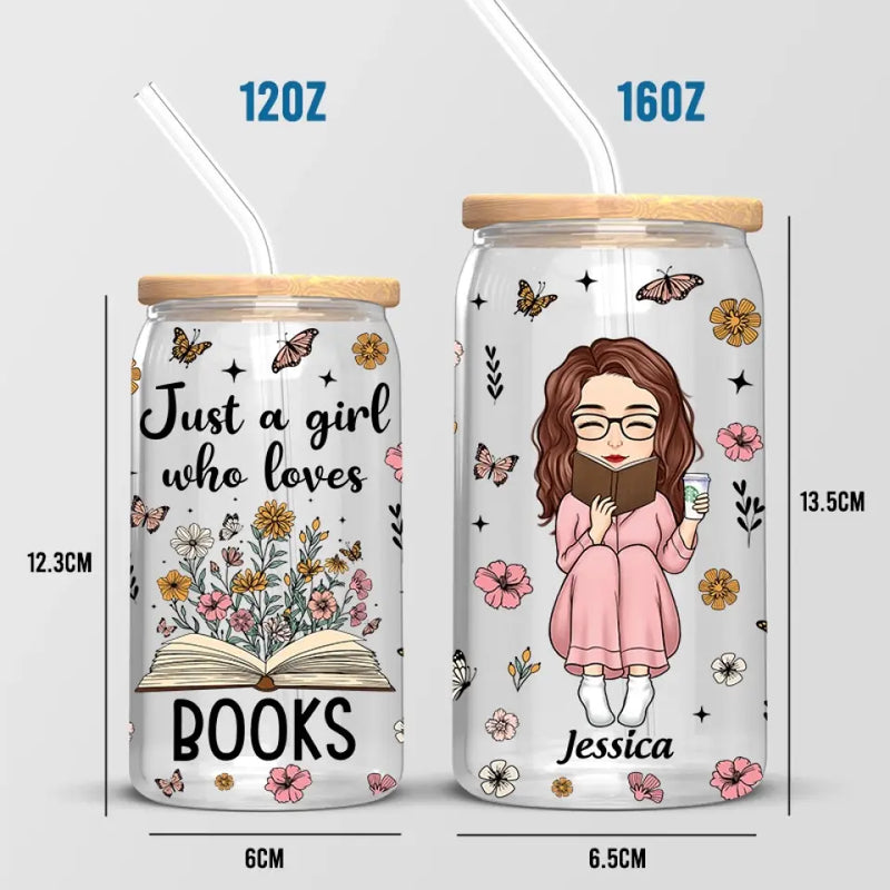 Custom Name Book Lover Gifts for Women - Personalized Glass Cup