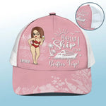 Custom Name Cruise Besties Trip Gifts for Women - Personalized Mesh-back Baseball Cap
