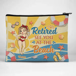 Custom Name Retirement Vacation Gifts for Women - Personalized Cosmetic Bag