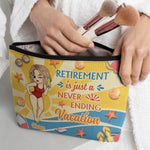 Custom Name Retirement Vacation Gifts for Women - Personalized Cosmetic Bag