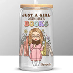 Custom Name Book Lover Gifts for Women - Personalized Glass Cup