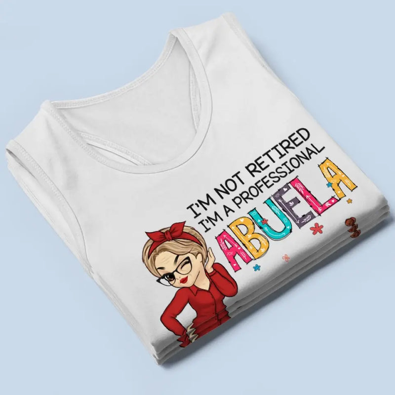 Custom Name Professional Abuela Gifts for Grandma - Personalized Racer Back Tank Top