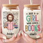 Custom Name Book Lover Gifts for Women - Personalized Glass Cup