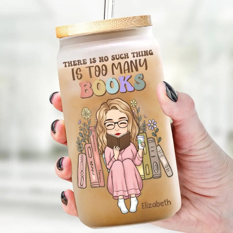Custom Name Book Lover Gifts for Women - Personalized Glass Cup