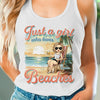 Just A Girl Who Love Summer - Bestie Personalized Custom Racer Back Tank Top - Gift For Best Friends, BFF, Sisters