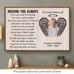 Custom Photo Memorial Angel Tribute - Personalized Poster