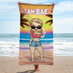 Custom Name Couple Beach Gifts - Personalized Beach Towel