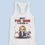 Custom Name Best Fur Mom Gifts for Pet Lovers - Personalized Racer Back Tank Top