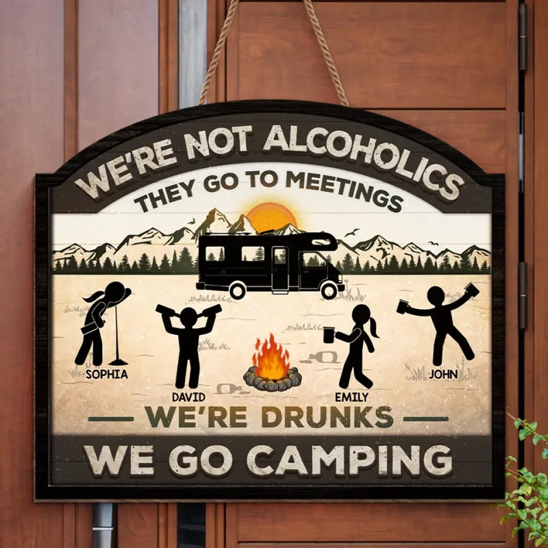 Custom Name Funny Camping Gifts for Friends - Personalized Wood Sign