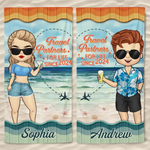 Custom Name Travel Partners Gifts for Couples - Personalized Beach Towel