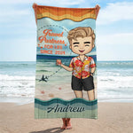 Custom Name Travel Partners Gifts for Couples - Personalized Beach Towel