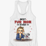 Custom Name Best Fur Mom Gifts for Pet Lovers - Personalized Racer Back Tank Top