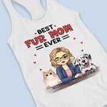 Custom Name Best Fur Mom Gifts for Pet Lovers - Personalized Racer Back Tank Top