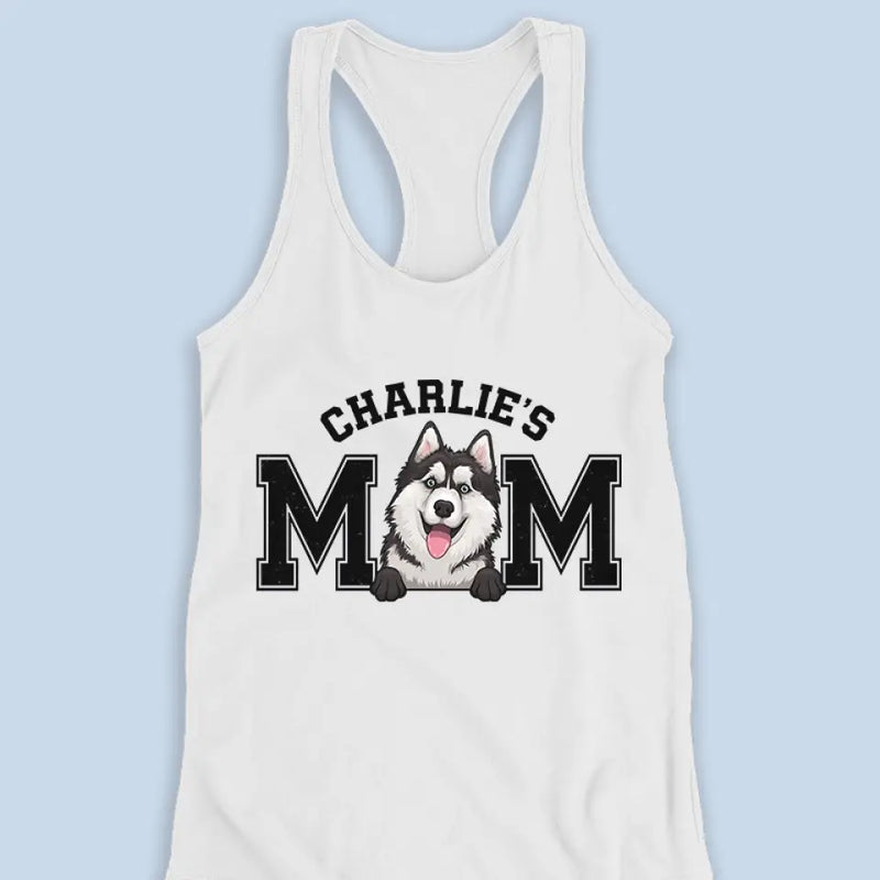 Custom Pet Name Husky Gifts for Dog Moms - Personalized Racer Back Tank Top