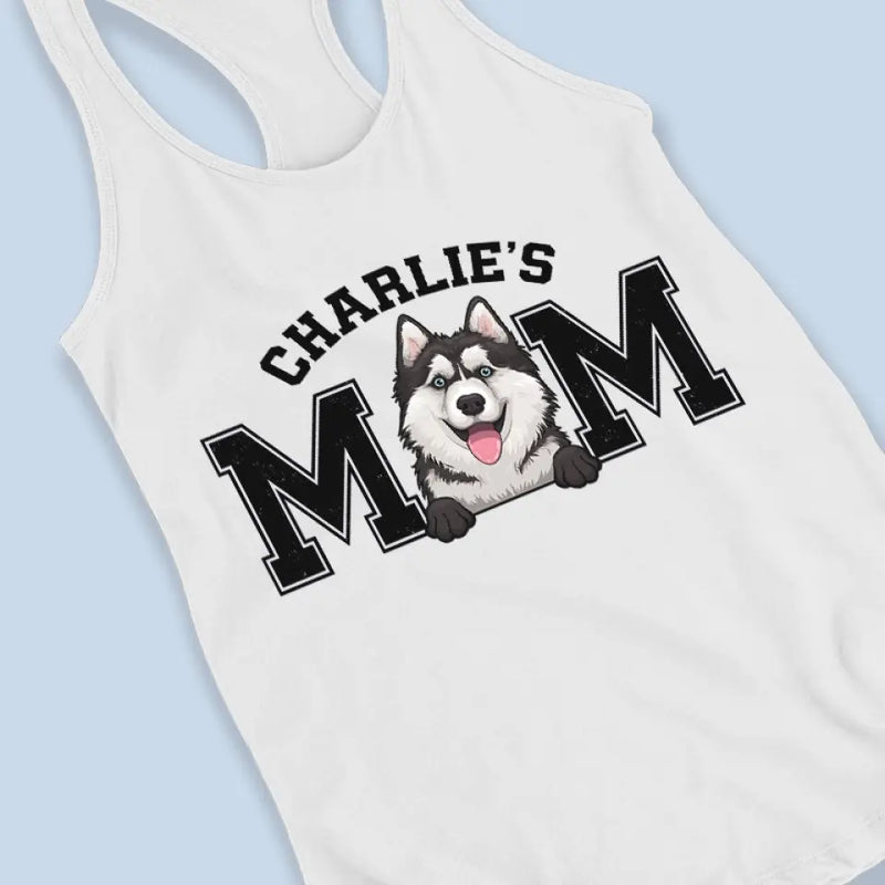Custom Pet Name Husky Gifts for Dog Moms - Personalized Racer Back Tank Top
