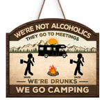 Custom Name Funny Camping Gifts for Friends - Personalized Wood Sign