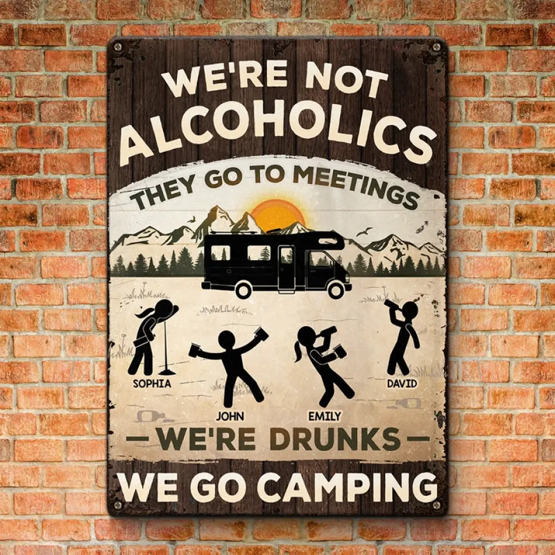 Custom Name Funny Drinking Camping Gifts for Campers - Personalized Metal Sign