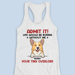 Custom Name Funny Corgi Gifts for Dog Lovers - Personalized Racer Back Tank Top