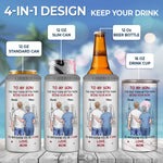 Custom Name New Dad Gifts from Mom - Personalized Can Cooler