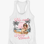 Custom Name Beach Lover Gifts for Women - Personalized Racer Back Tank Top