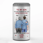 Custom Name New Dad Gifts from Mom - Personalized Can Cooler