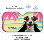 Custom Pet Photo Tropical Dog Gifts for Dog Lovers - Personalized Auto Sunshade