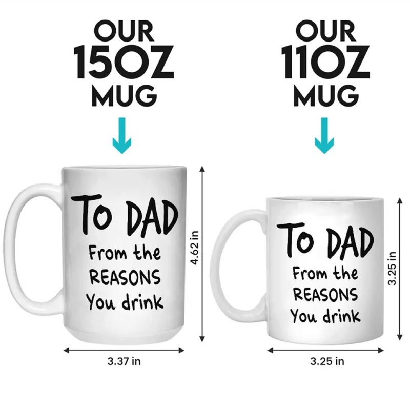 Custom Name Reasons You Drink Gifts for Dad - Personalized Mugs